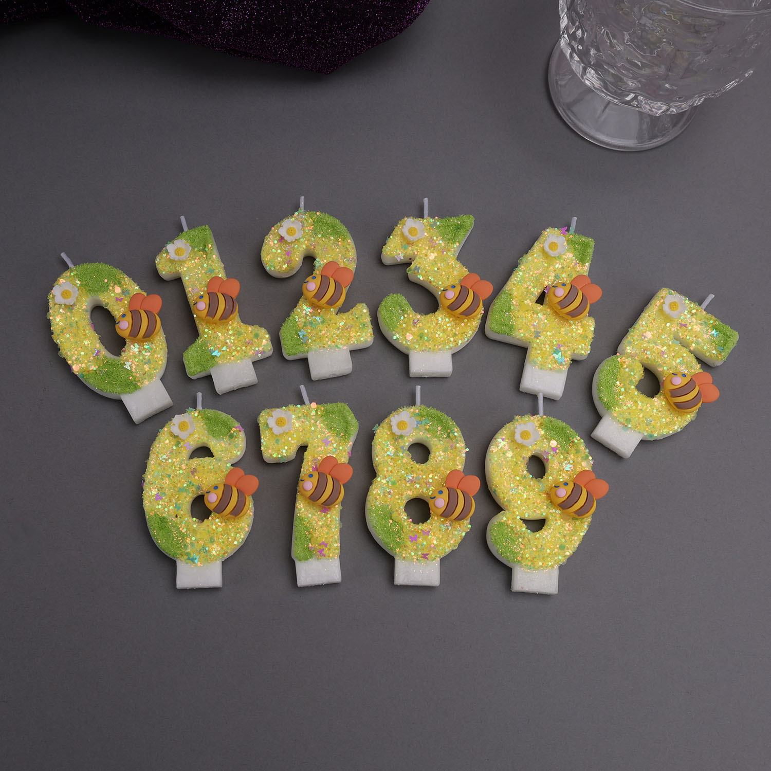 Holiday Candle Set - Lilin Digital Warna Kuning-Hijau, Lilin Dekoratif