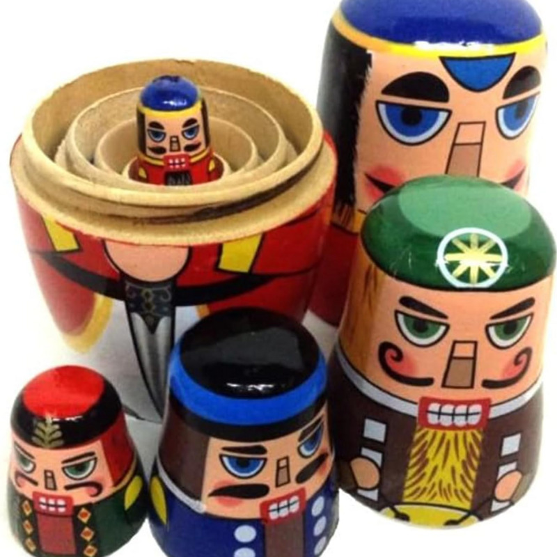 5pcs Boneka Matryoshka Rusia - - Nutcracker Figurine ulasan dan harga
