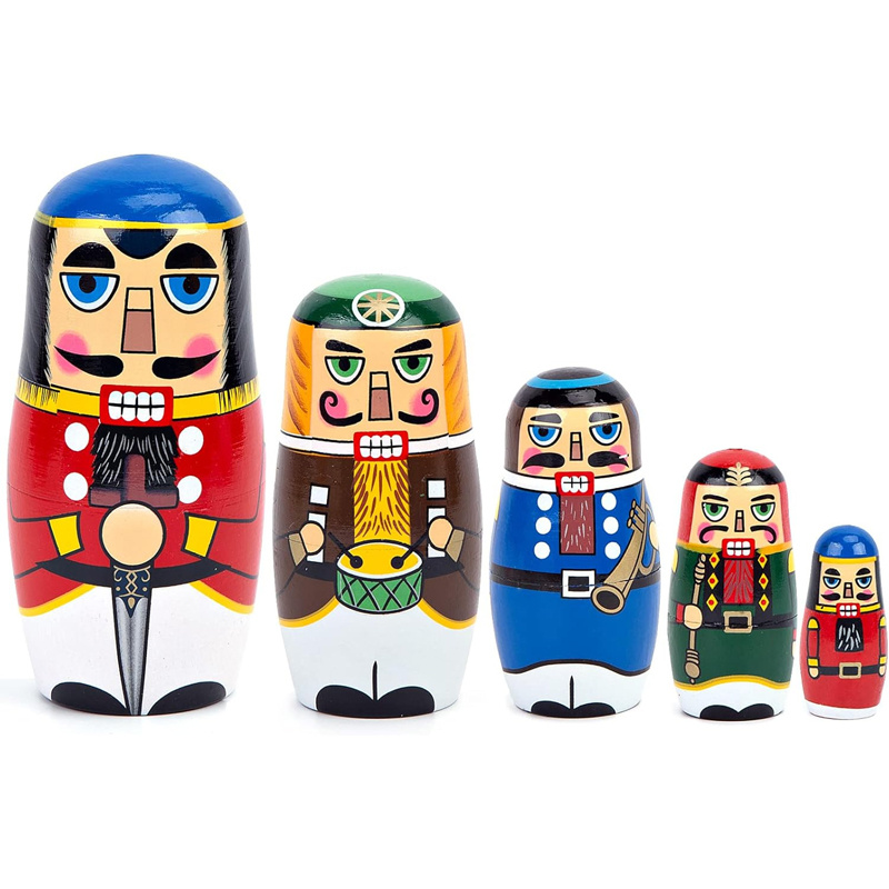 5pcs Boneka Matryoshka Rusia - - Nutcracker Figurine ulasan dan harga