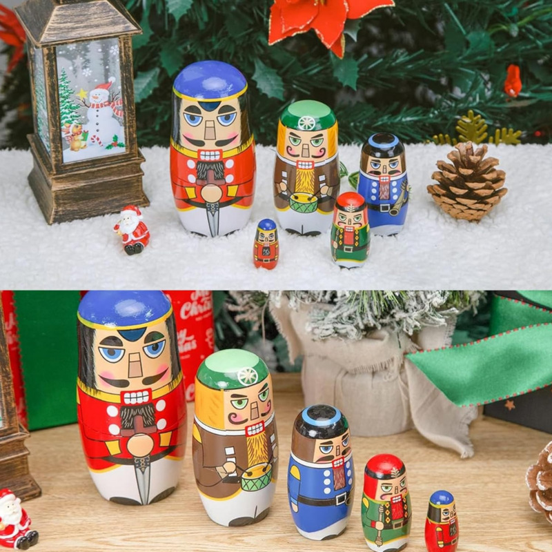 5pcs Boneka Matryoshka Rusia - - Nutcracker Figurine ulasan dan harga