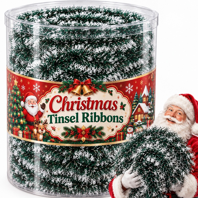 Pita Hias Natal, Pita Warna Hi - Tinsel Garland Decoration ulasan dan harga