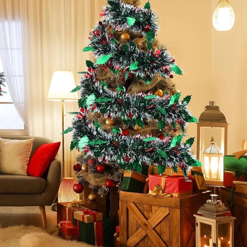 2 Buah Garland Natal 2M yang D - Tinsel Garland Decoration ulasan dan harga